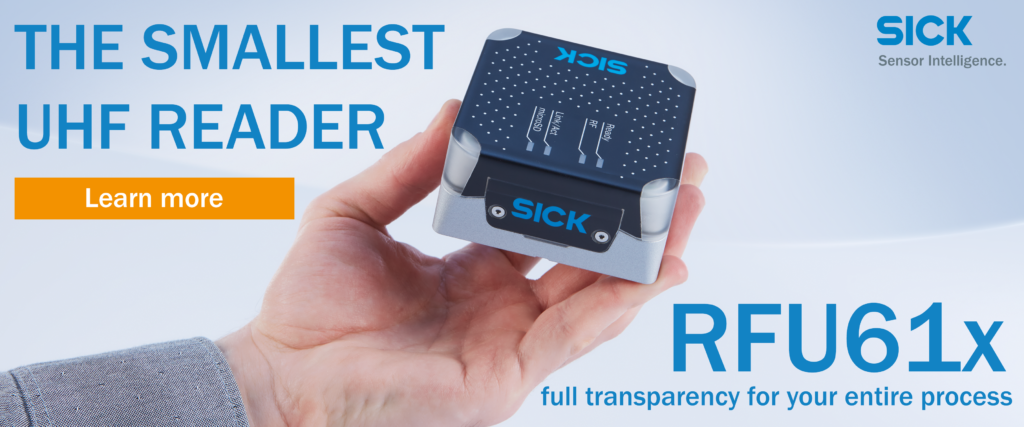 RFU61x is the smalles UHF reader on the market from SICK. RFID gives full transparency for your entire process. Click to learn more.